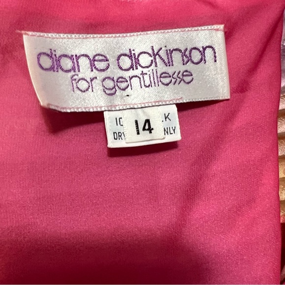 Vintage Silk Chiffon Gentillesse Diane Dickinson 70s-80s Union-Made Dress - Picture 10 of 14